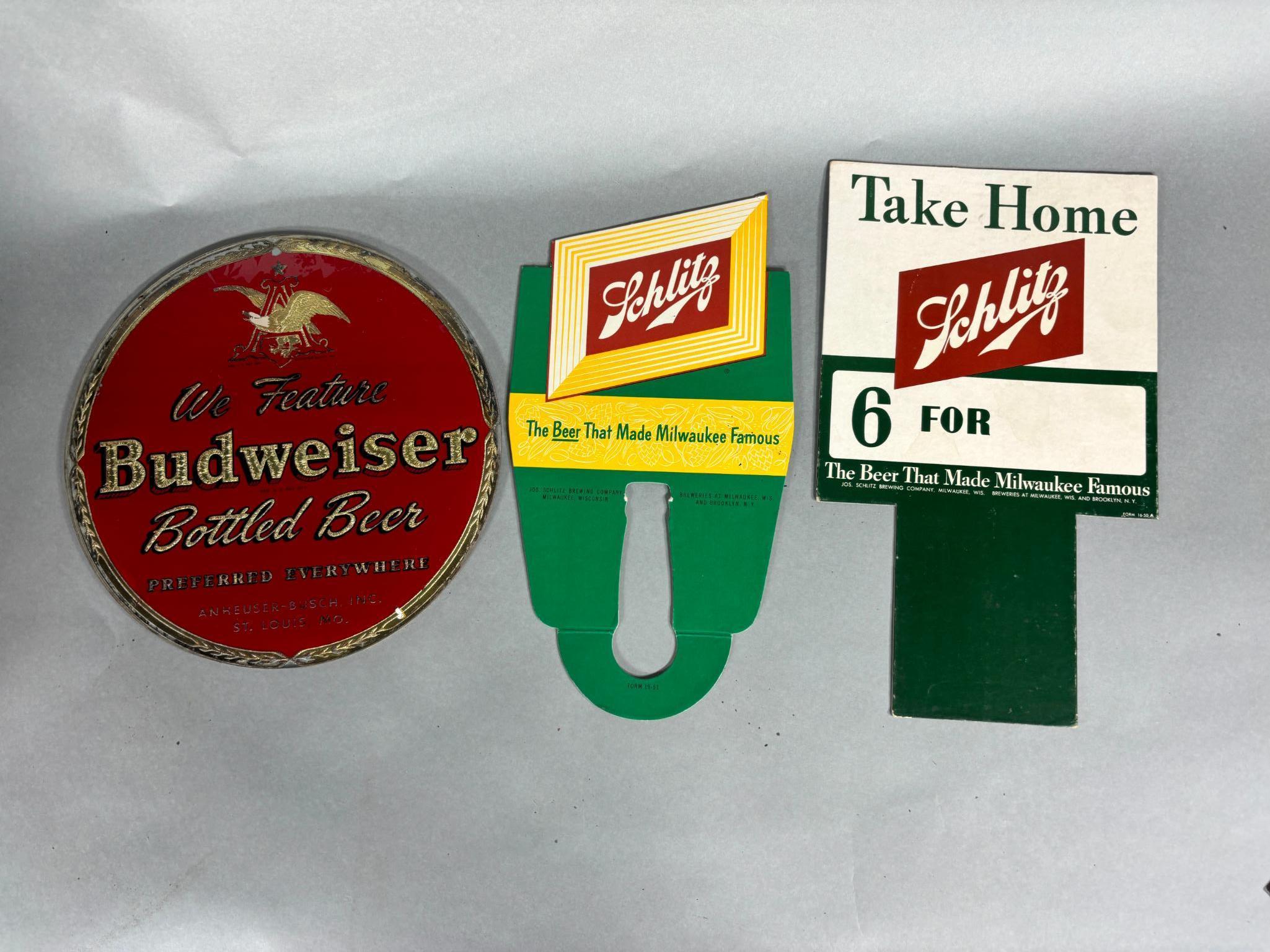 Lot of Vintage Beer Advertising including Budweiser, Pabst Blue Ribbon and More