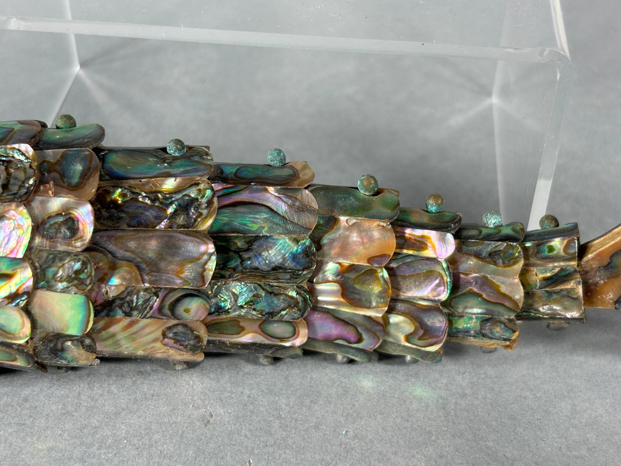 Two Unusual Retro Vintage Articulated Mexican Shell Abalone Fish