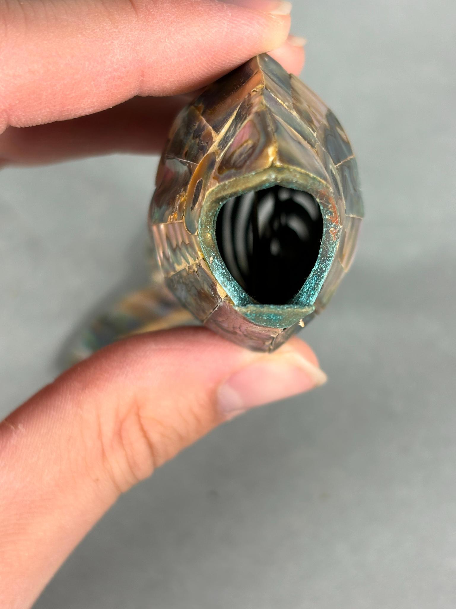 Two Unusual Retro Vintage Articulated Mexican Shell Abalone Fish