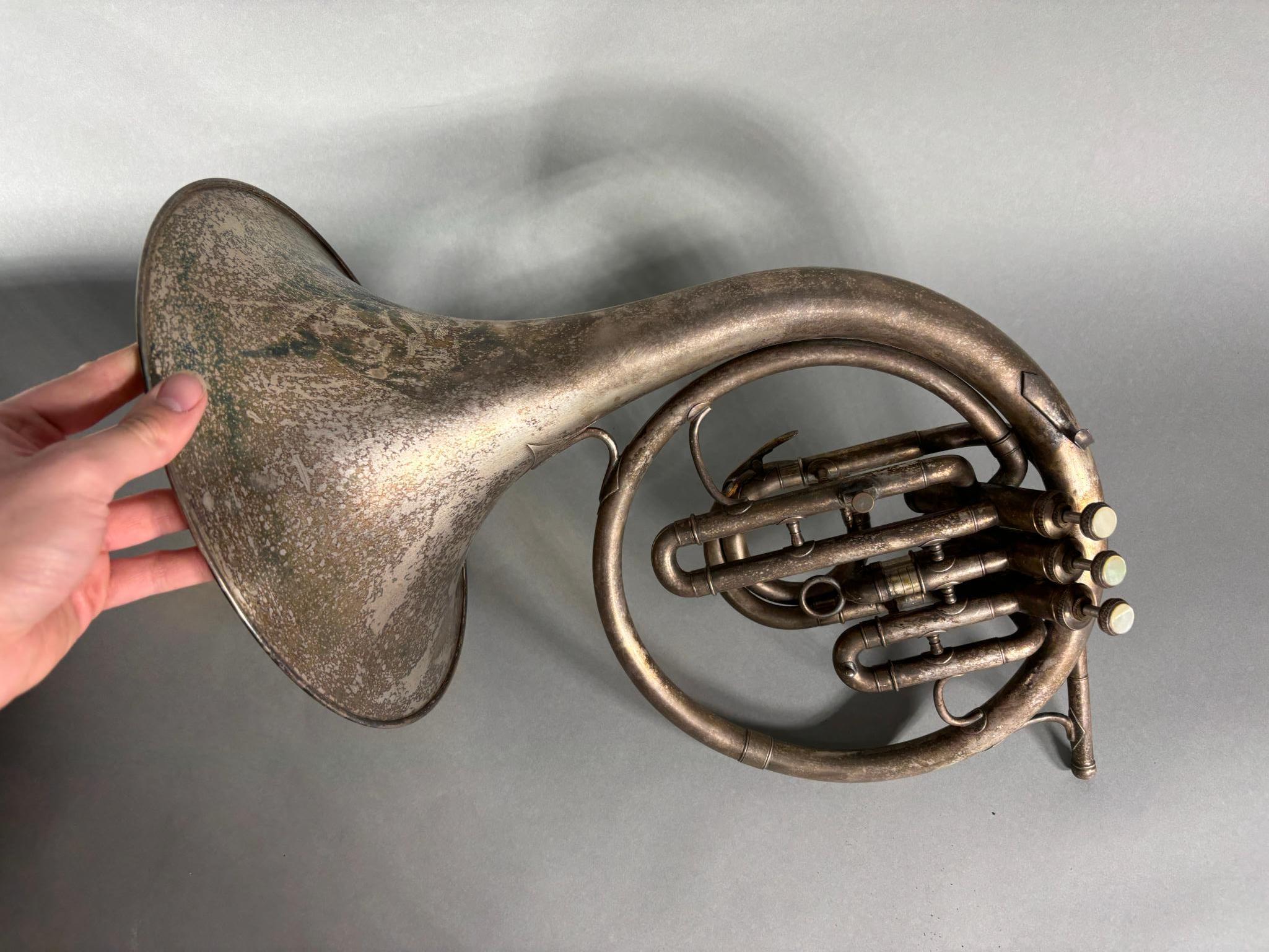 Nice Early Conn Brass Instrument Horn in Case