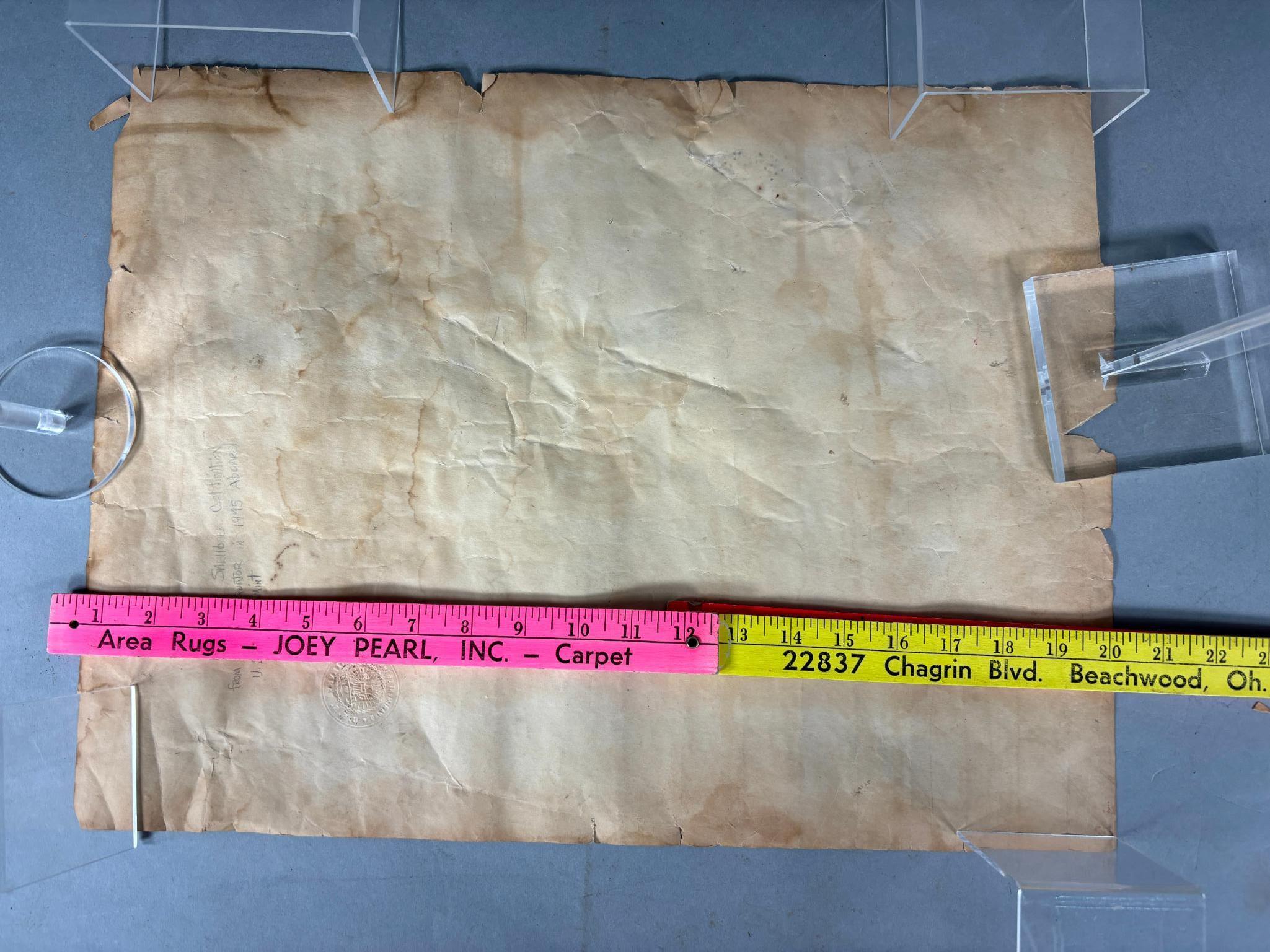 WWII Era Crossing the Equator Navy Military Document USS Panamint