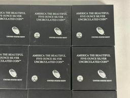 Group of 15 US Mint 5 Oz Silver Coins 75 oz Total