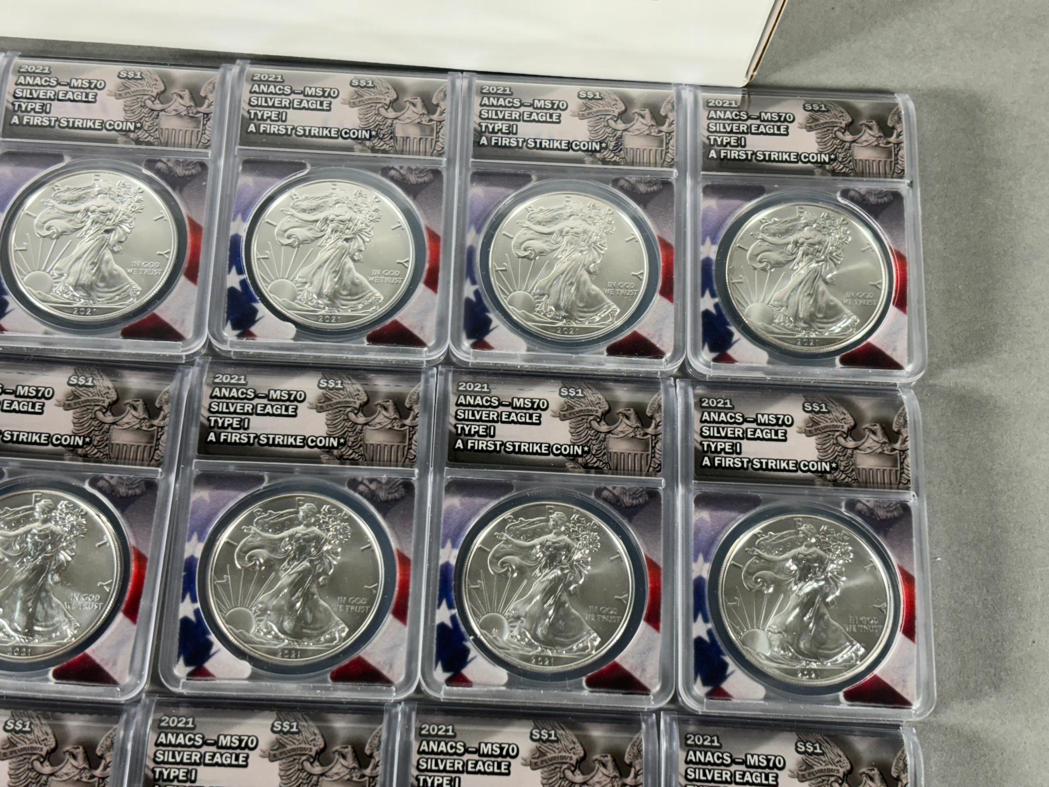 Group Lot of 18 Liberty Silver Dollar Coins ANACS Graded