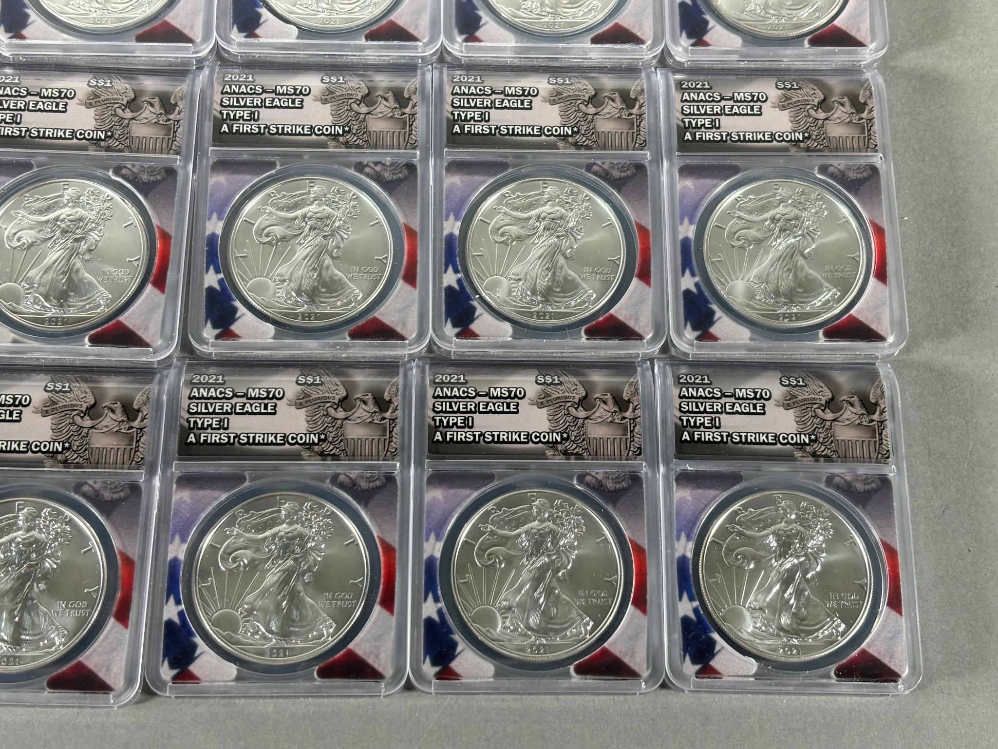 Group Lot of 18 Liberty Silver Dollar Coins ANACS Graded