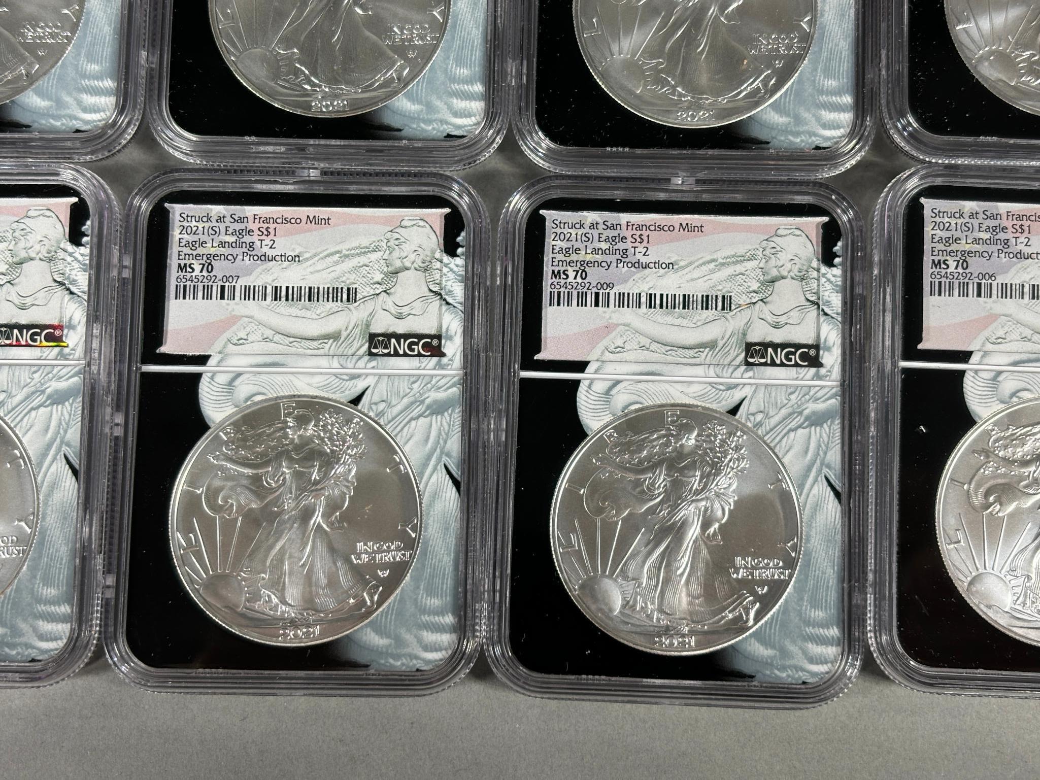Group Lot of 11 US Silver Dollar Coins NGC Graded