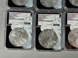 Group Lot of 8 US Silver Dollar Coins NGC Graded