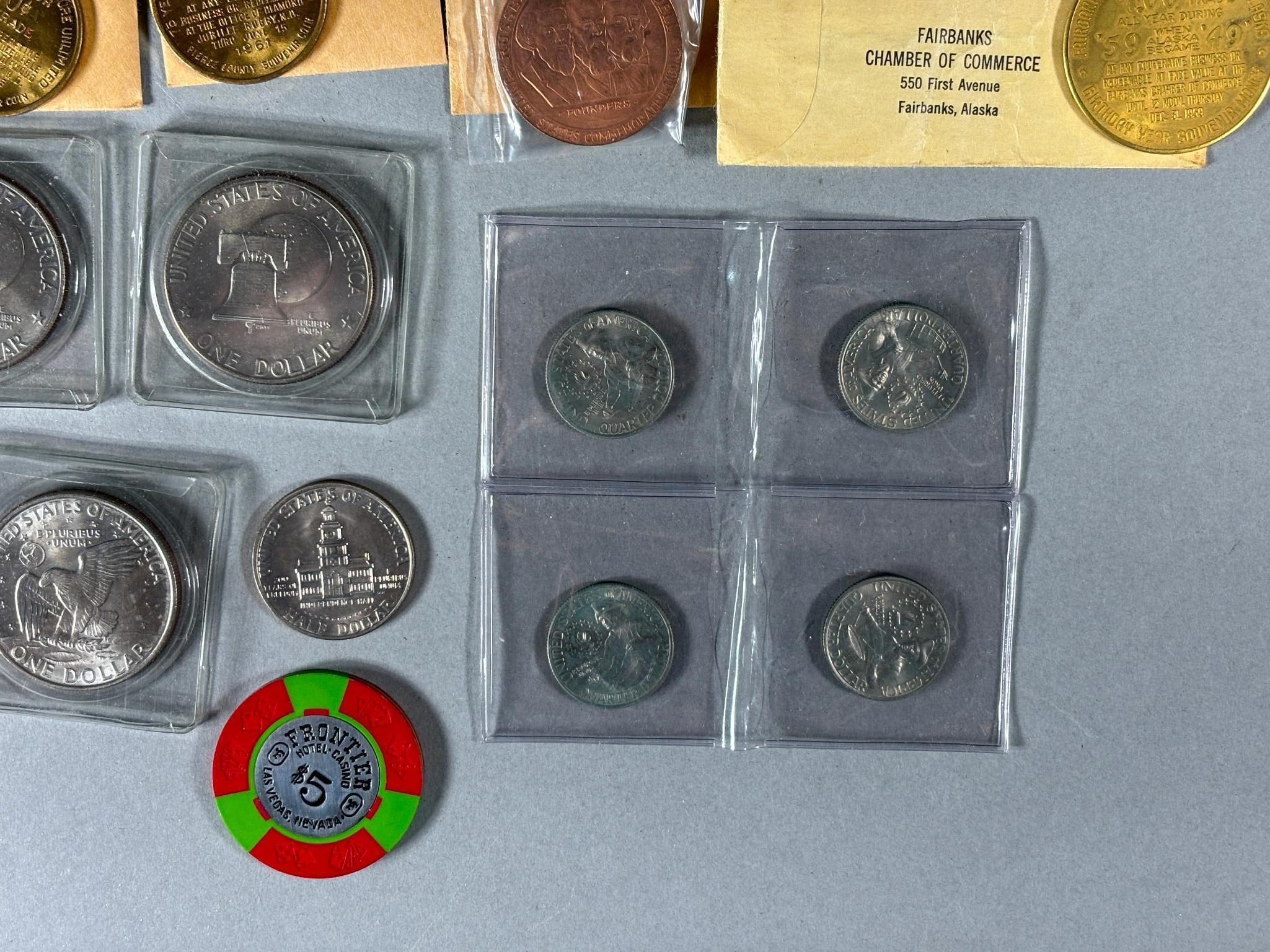 Group Lot of Assorted Coins and Tokens