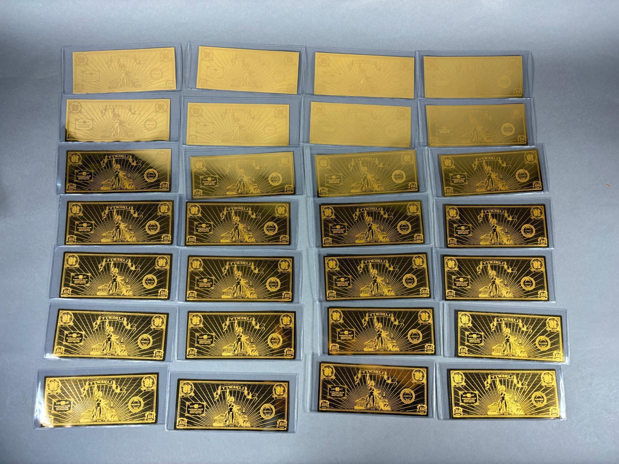 Group Lot of 43 1/10 Gram 24k Gold Sheets Unusual