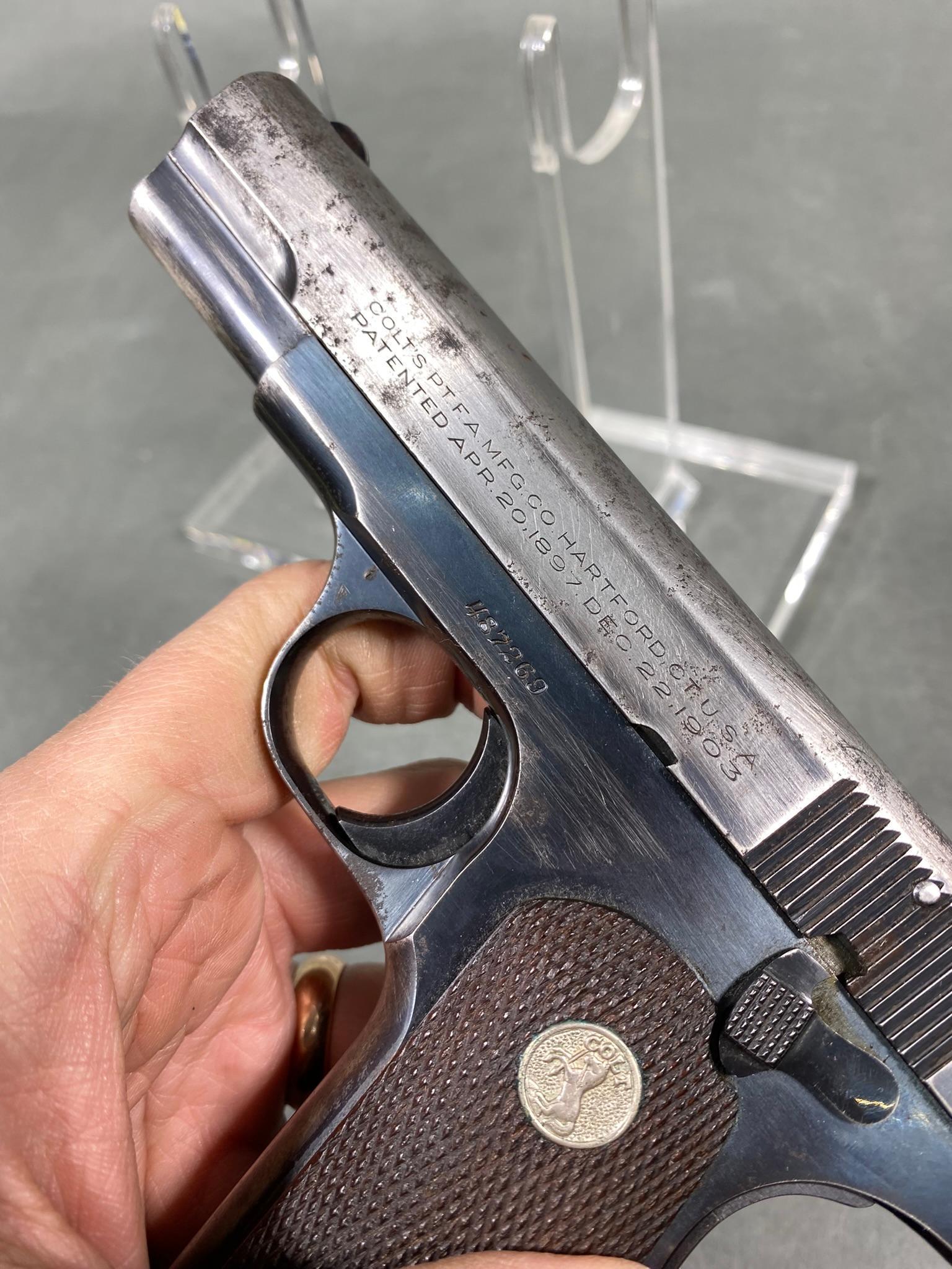 Colt Model 1903 Hammerless Pistol with Magazine