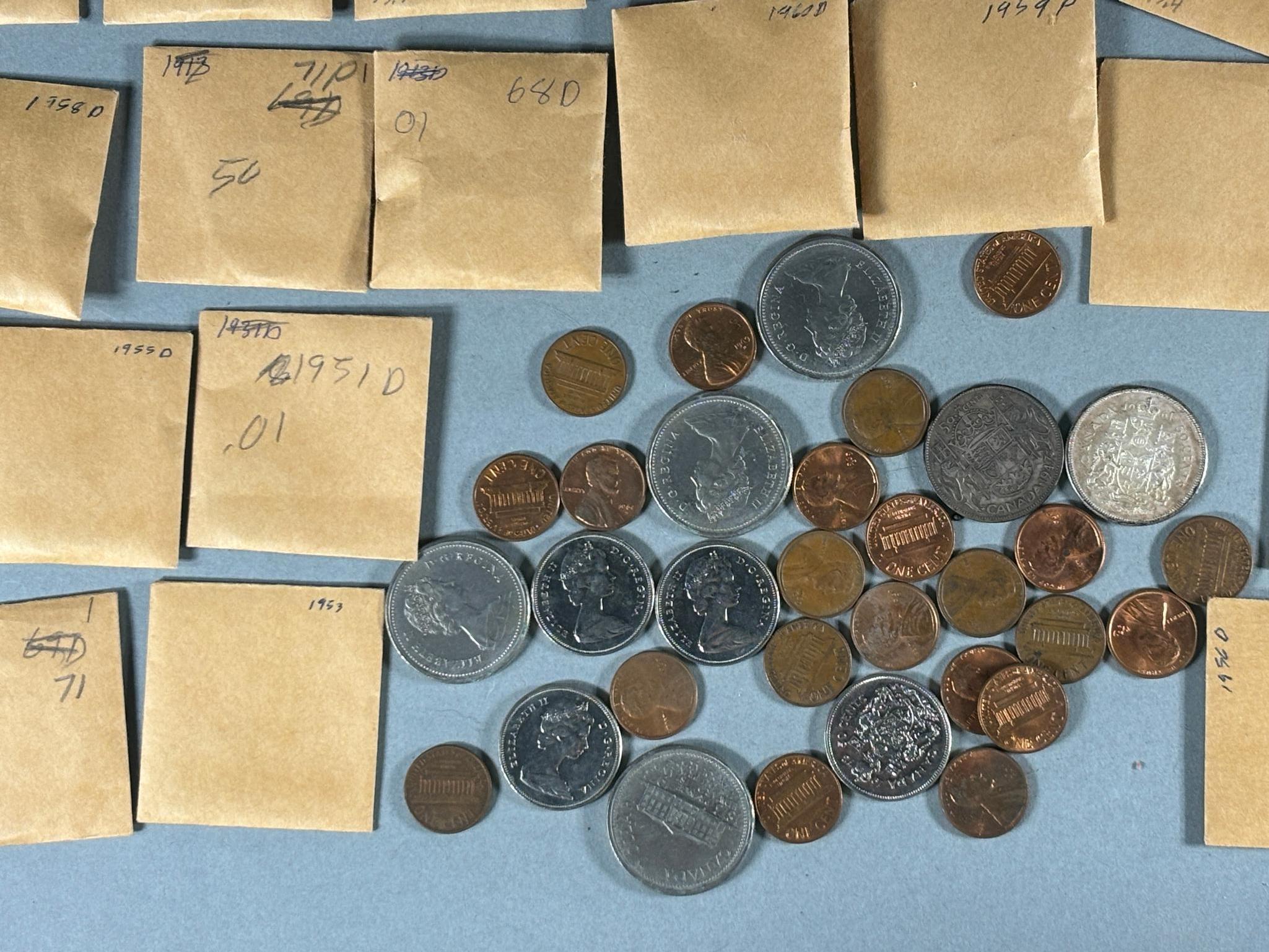 Group Lot of Assorted Coins US, Canadian