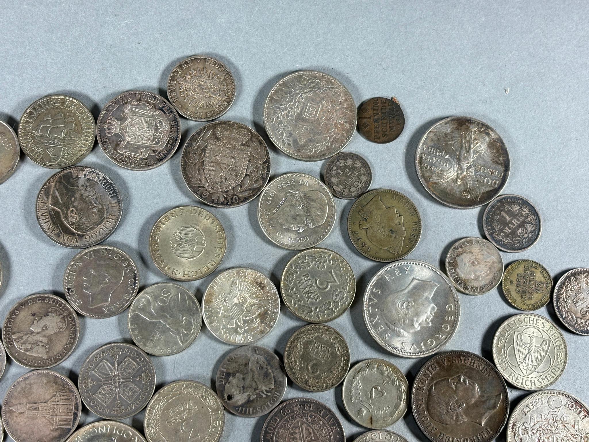 Large Lot of Mostly Silver Coins Foreign and US