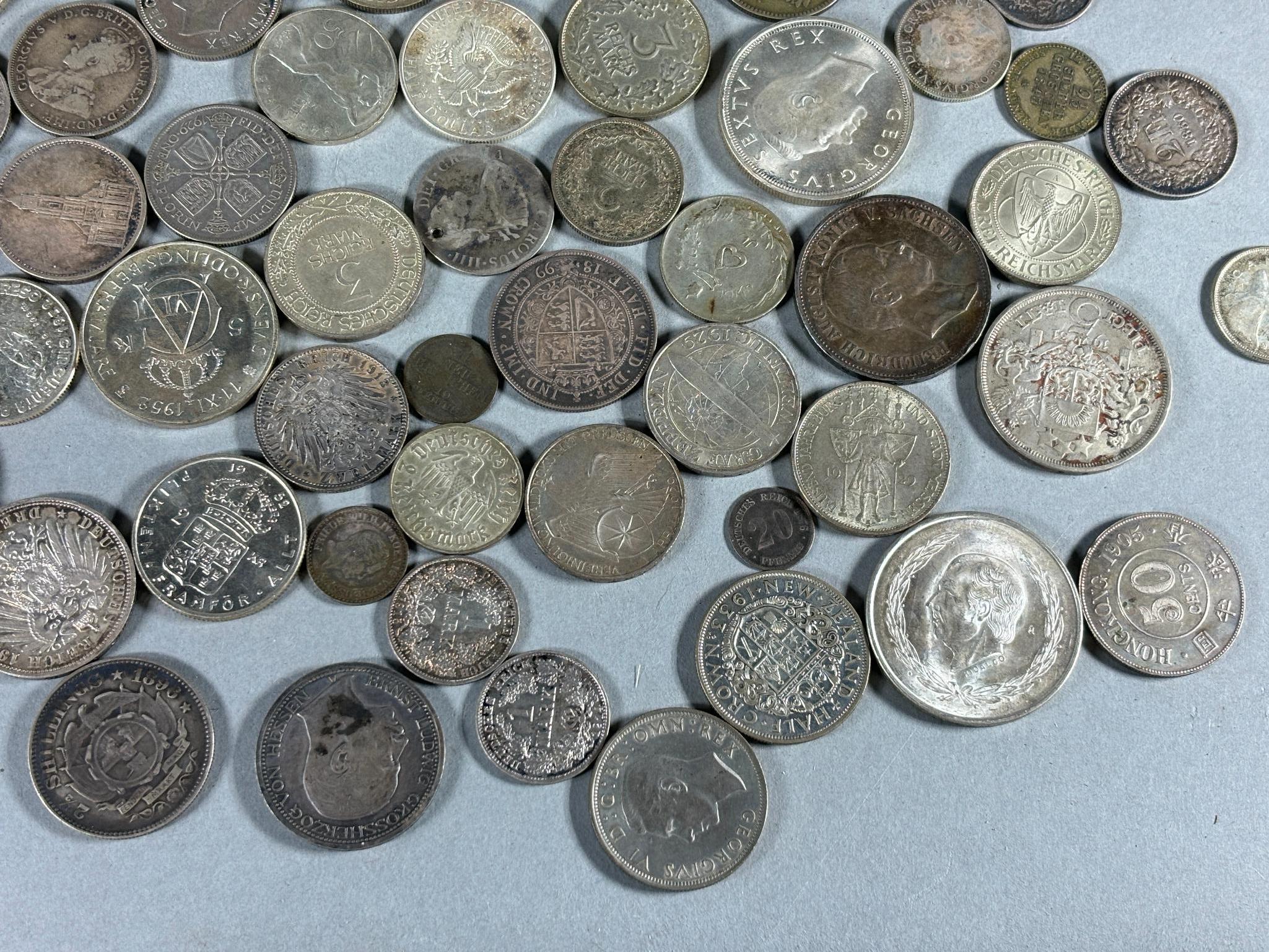 Large Lot of Mostly Silver Coins Foreign and US