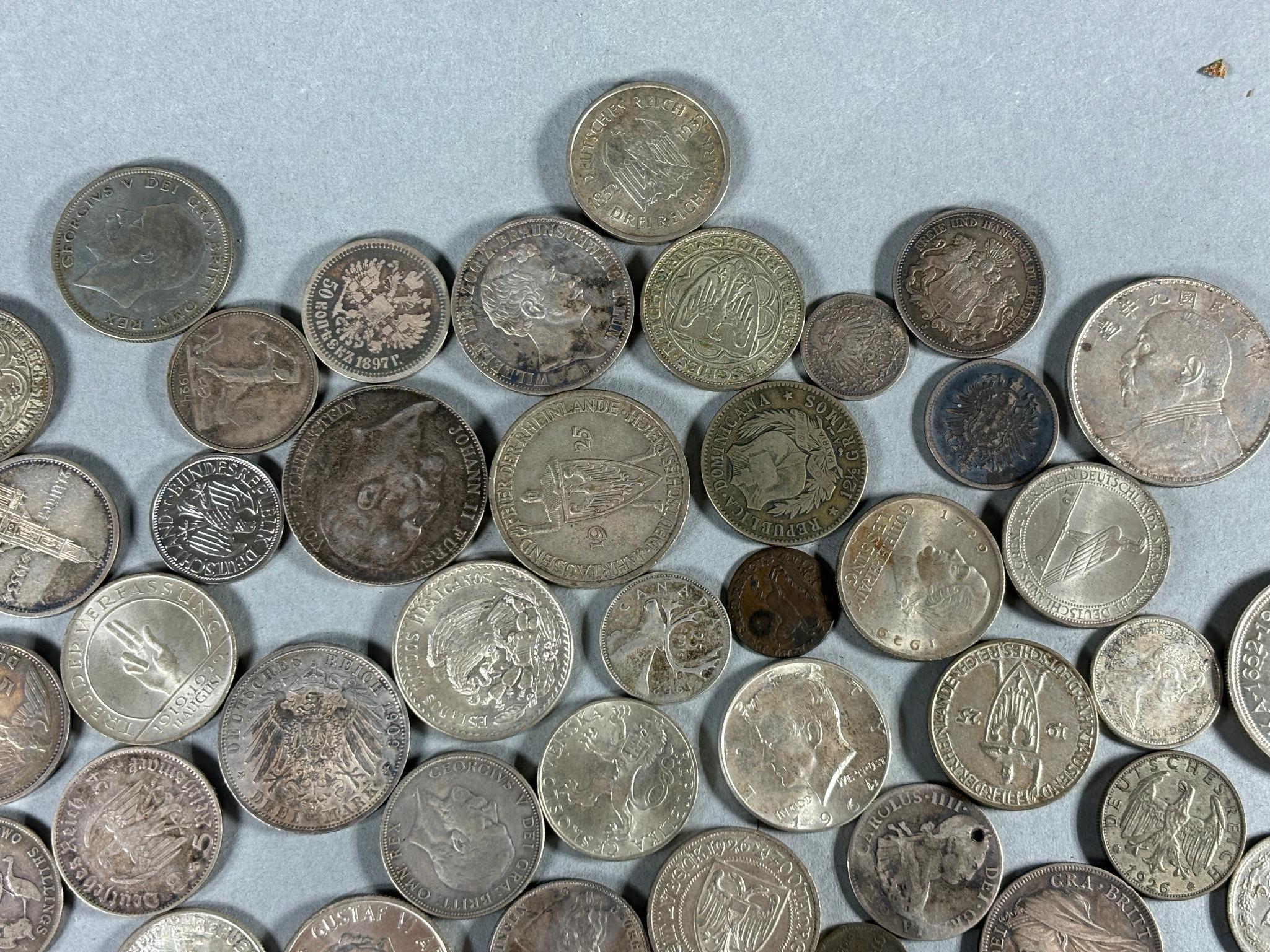 Large Lot of Mostly Silver Coins Foreign and US