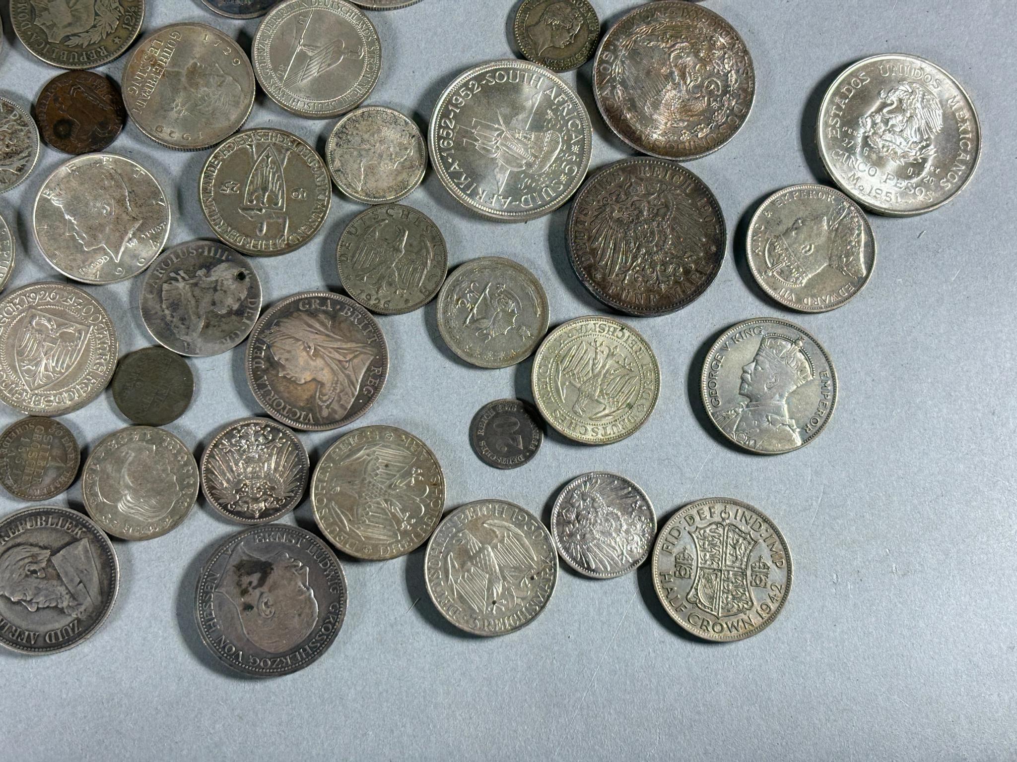 Large Lot of Mostly Silver Coins Foreign and US