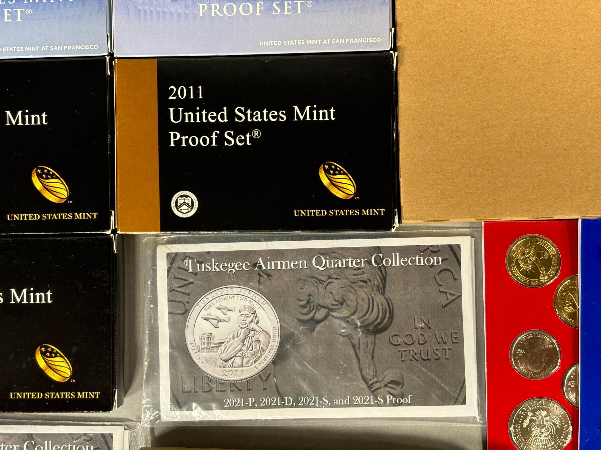 Group Lot of 13 US Mint Vintage Coin Proof Sets Etc