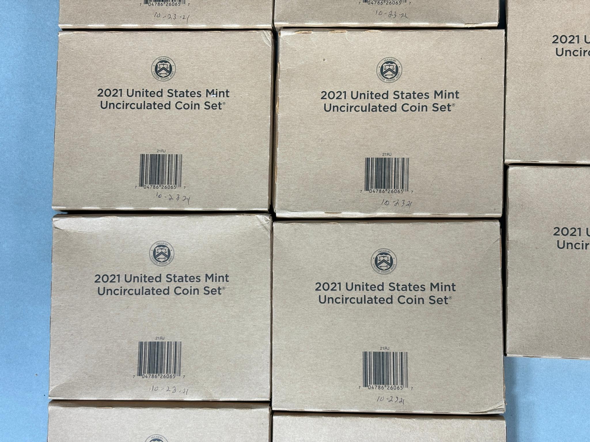Group Lot of 12 US Mint Coin Sets 2021 Uncirculated