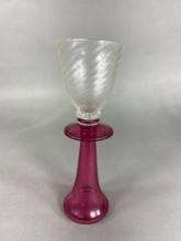 Vintage Art Glass Goblet Unusual Italian Signed