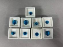 Group Lot of 9 Large Faceted Gemstones Paraiba Ice