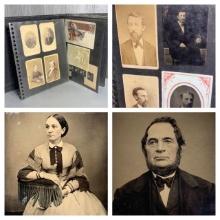 Antique Photo Album CDVs Tintypes, Portraits