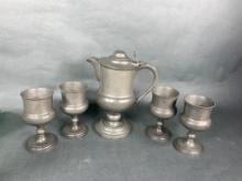 Antique Dixon & Son Pewter Drink Set