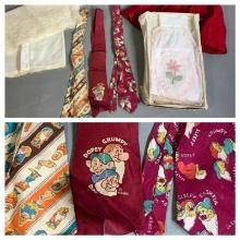 Disney Themed Dwarf Ties, Vintage Apron, Childs Skirt & Cloths