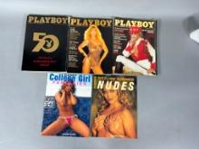 Group Lot of Vintage Playboy Magazines including 50th