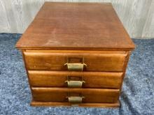 Antique Three Drawer Wooden Cabinet Table Top