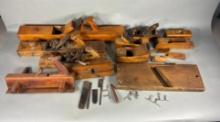Lot of Antique Block and Molding Planes and Parts
