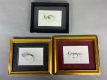 Group of 3 Original Drawings of Fishing Flies