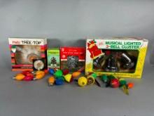 Group Lot of Vintage Christmas Lights, Decorations including Bubbler