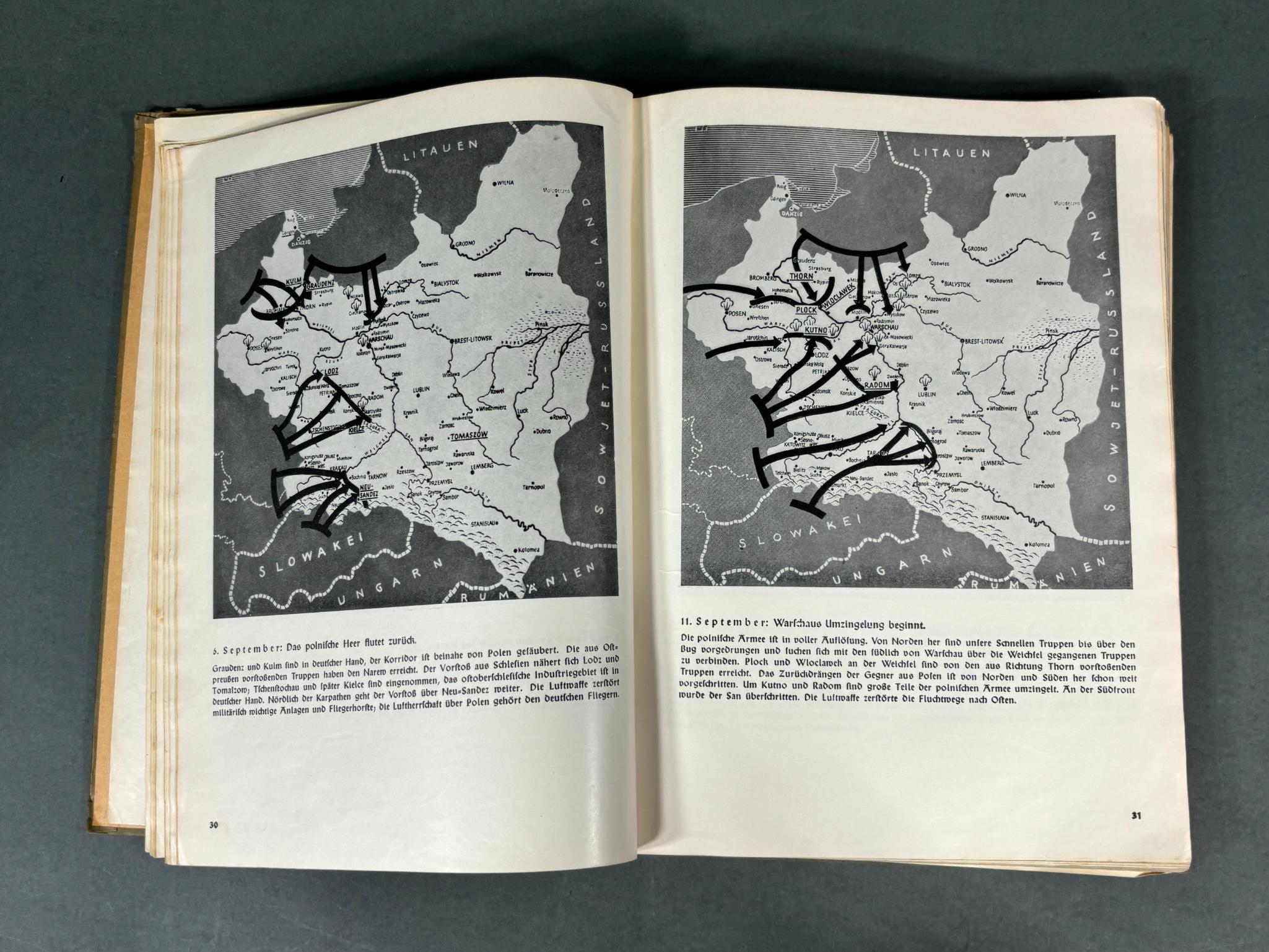 WW2 1940 NAZI GERMAN BOOK CAMPAIGN AGAINST POLAND