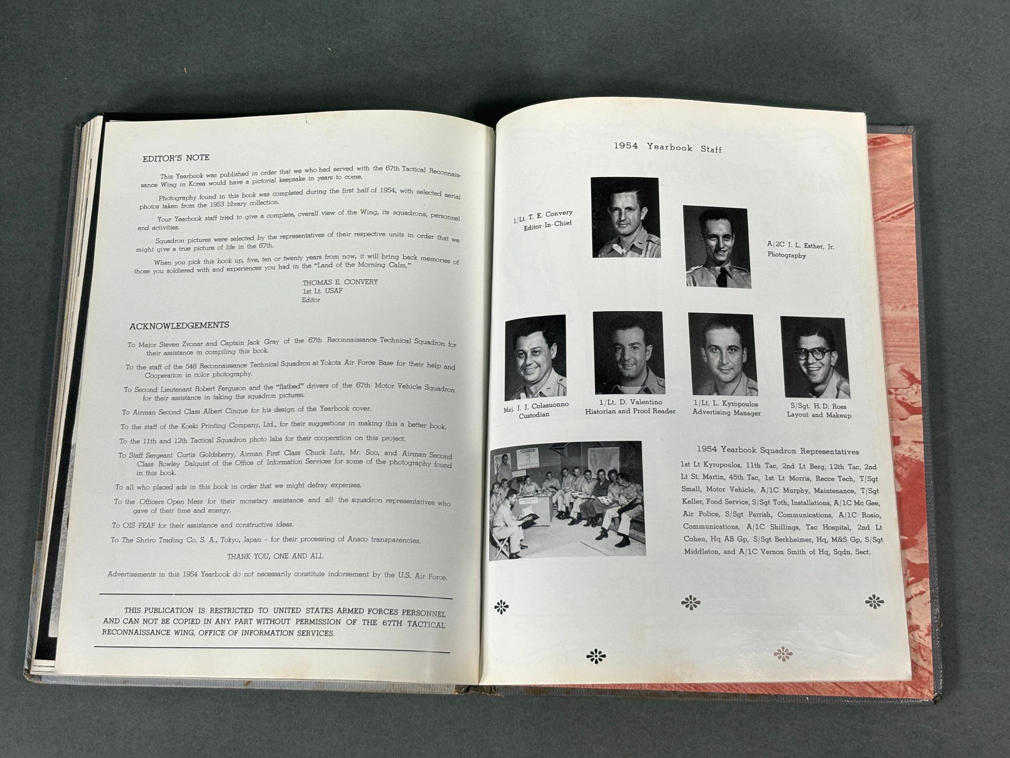 KOREAN WAR 1954 67TH TACTICAL RECON WING YEARBOOK