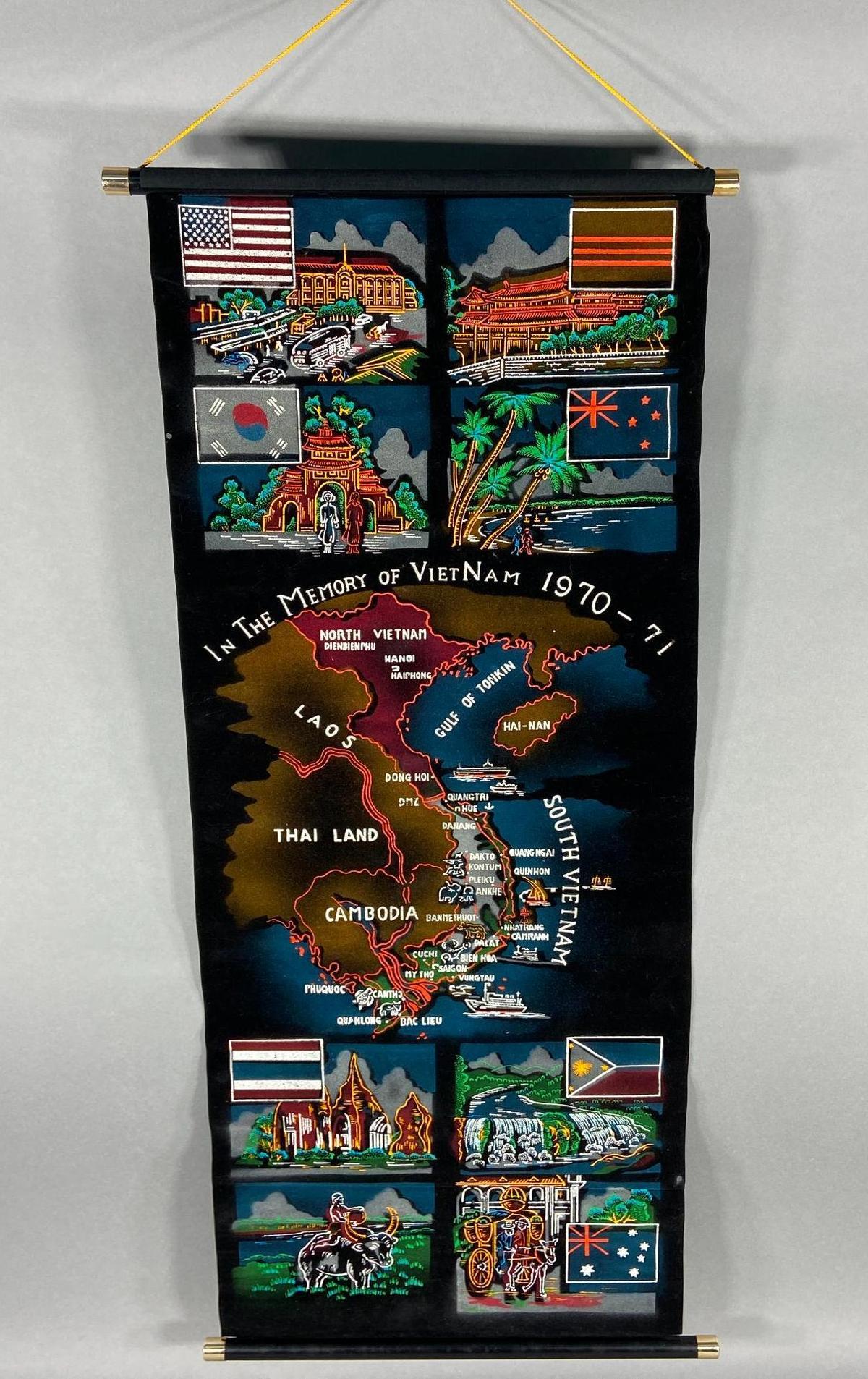 VIETNAM WAR U.S SOLDIER SOUVENIR TAPESTRY