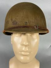 WWII US M1 HAWLEY HELMET LINER - IDED KIA 95TH ID 378TH REGIMENT