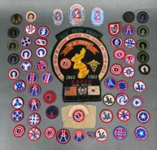 KOREAN WAR - 1990S LOGISTICS COMMAND PATCH GROUP W/ MANY THEATER MADE