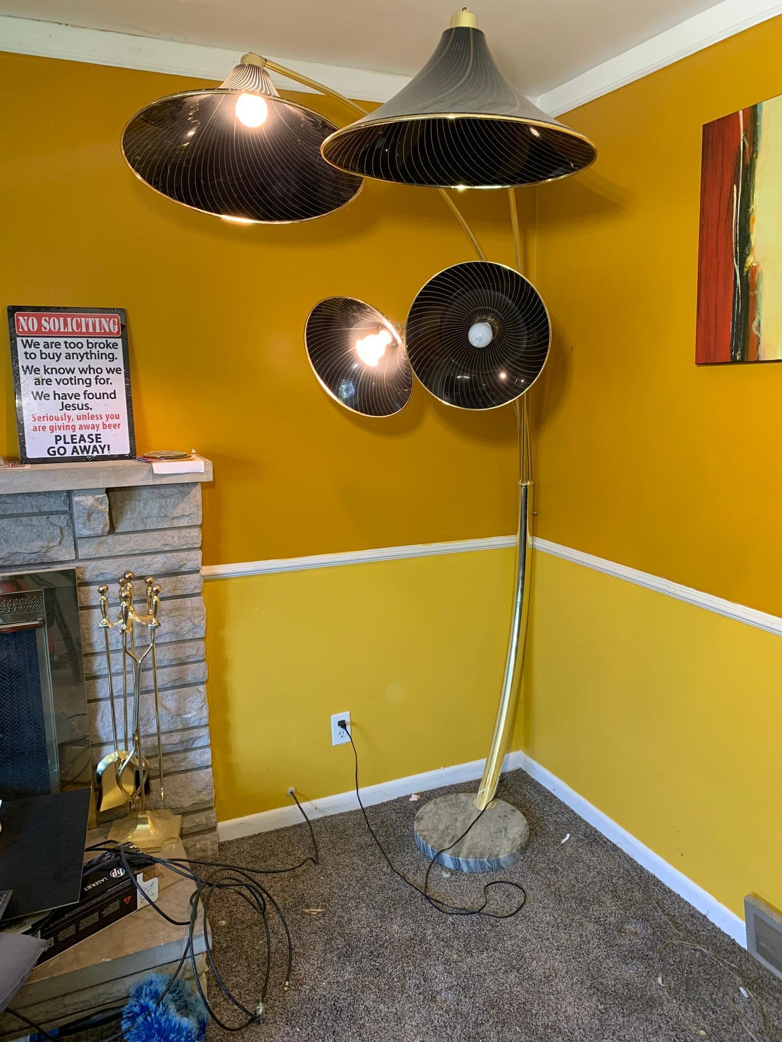 Large Unusual Plastic Shade Floor Lamp