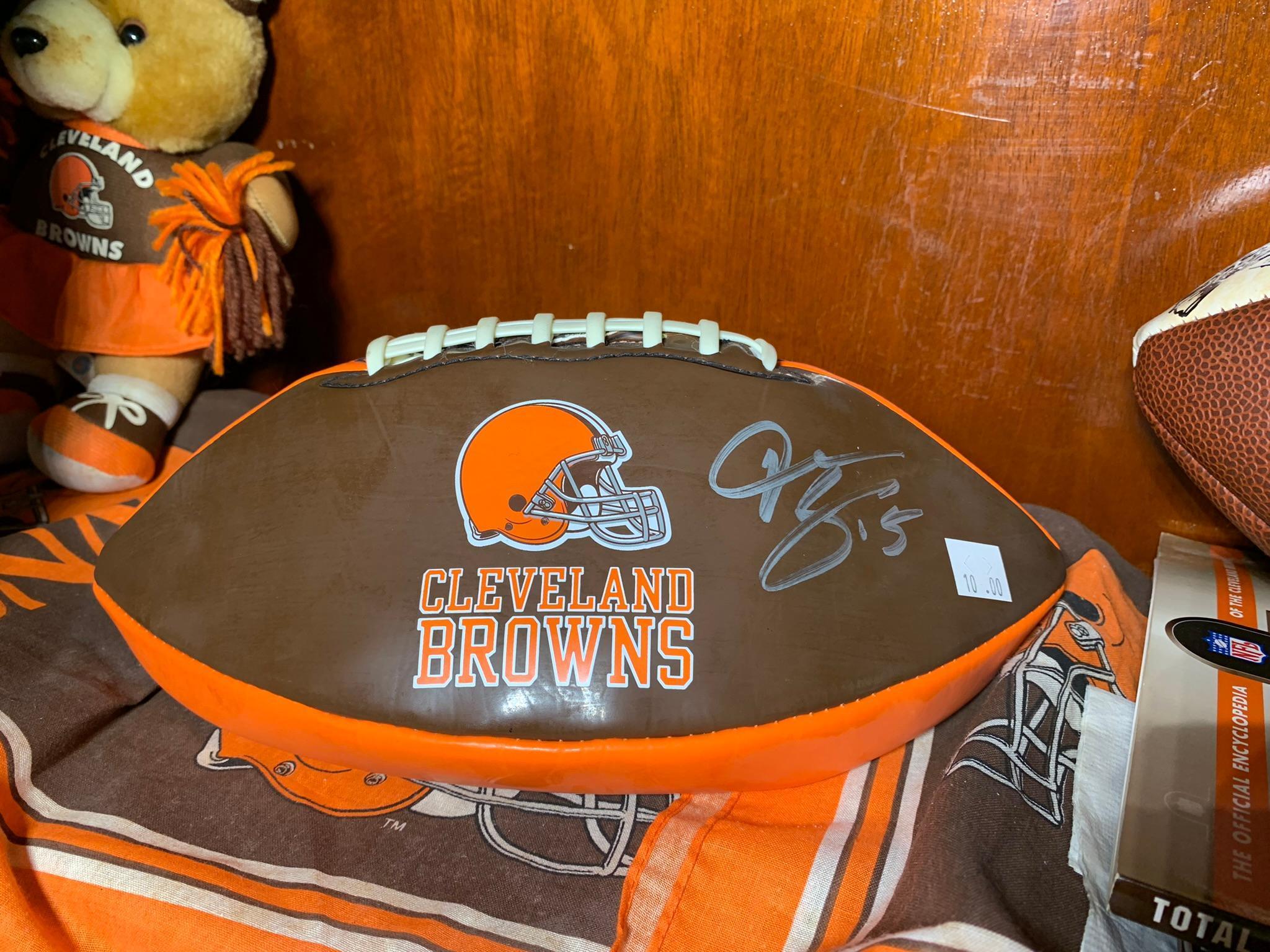 Basement Area Contents - Large Group of Cleveland Brown Memorabilia, TV,