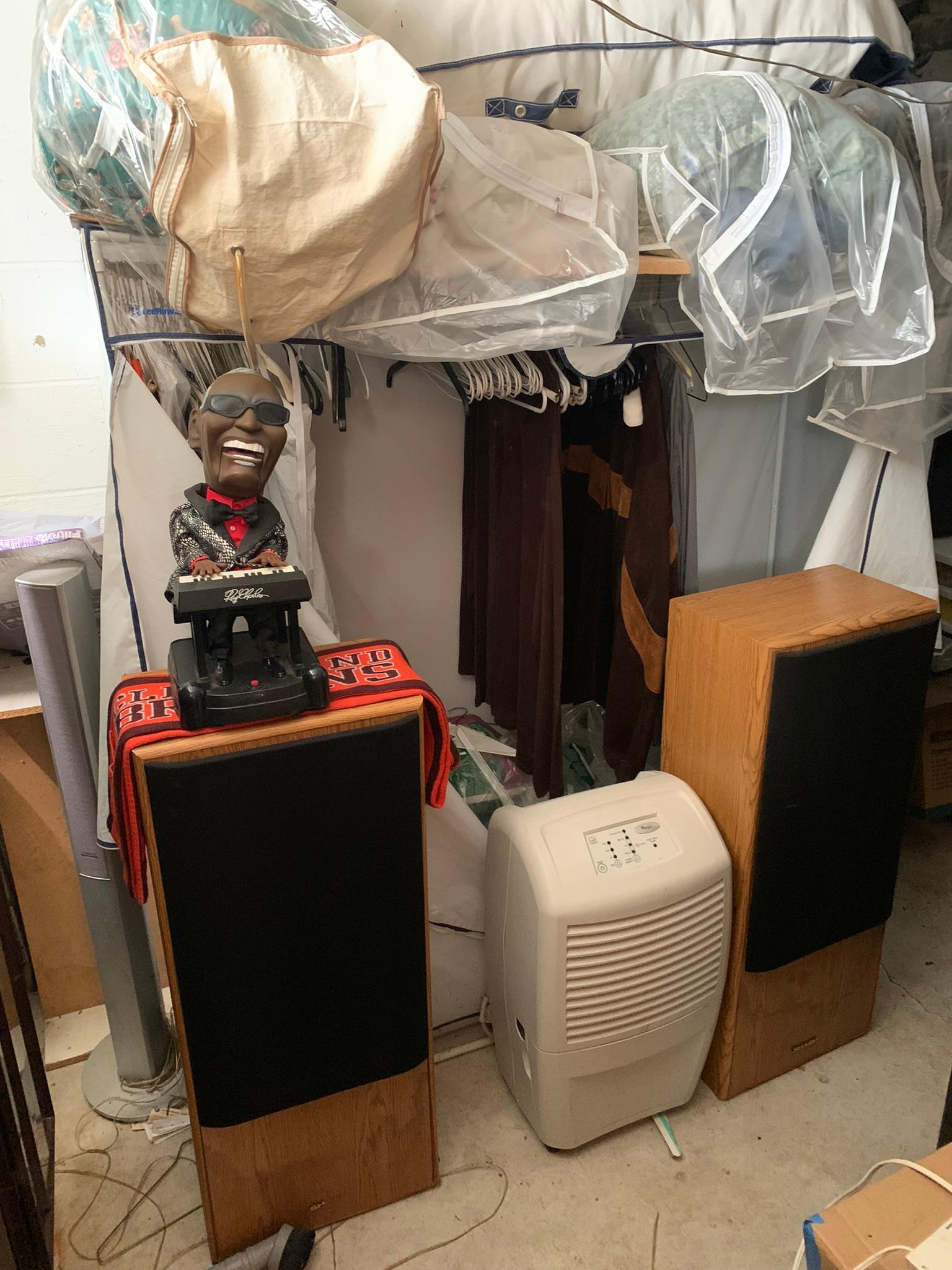 Basement Area Contents - Large Group of Cleveland Brown Memorabilia, TV,