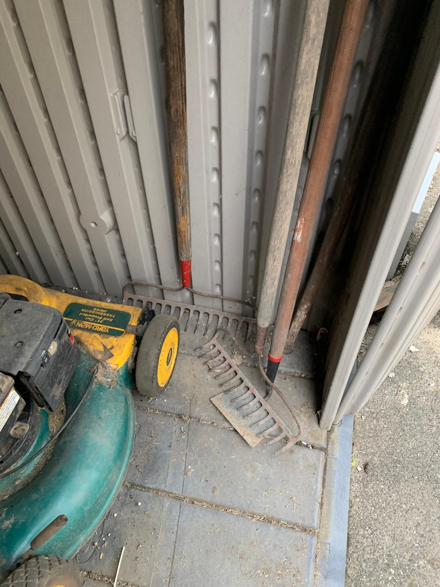 Rubbermaid Shed, Contents & Cinder Blocks