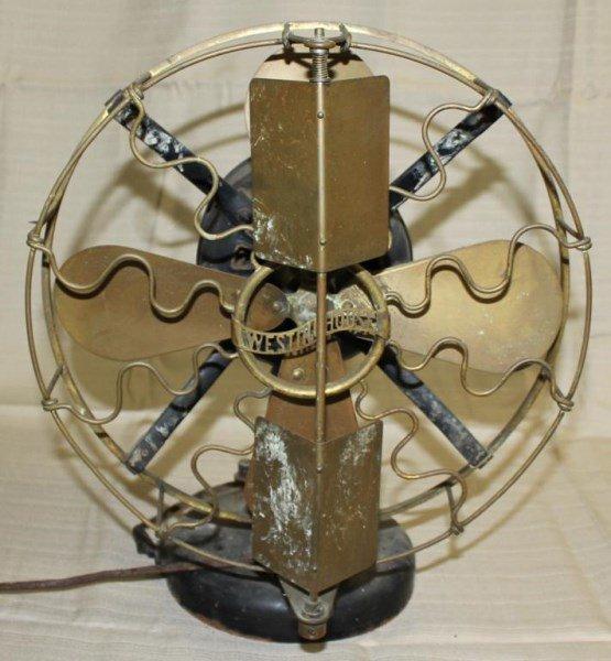 Early Westinghouse fan, brass vane in front to