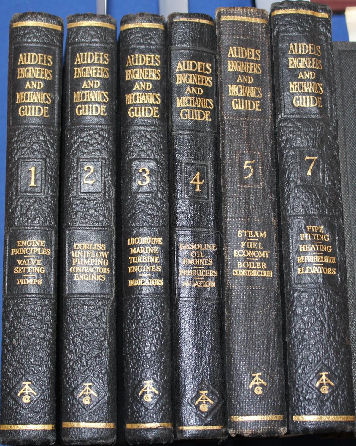 Audel's Engineers & Mechanics Guide - 6 vol., #1,2,3,4,5,&7; 1944 edition,