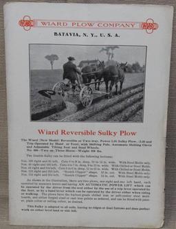 2 pcs -- 1912 Wiard Plow Co. Catalog No. 37
