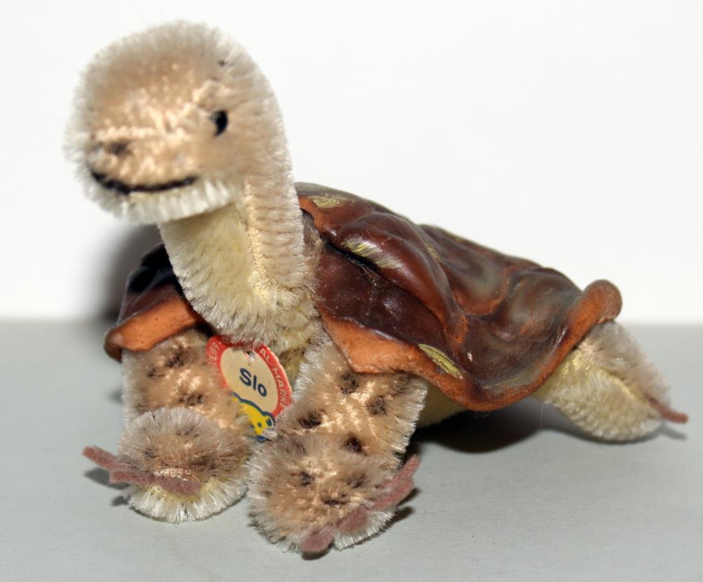 (3) "Steiff" animals -- tortoise "Slo" tail tag