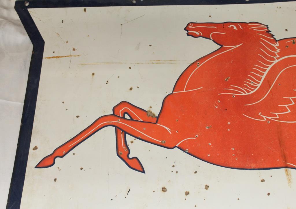 1949 Mobilgas Pegasus 2 side porcelain sign