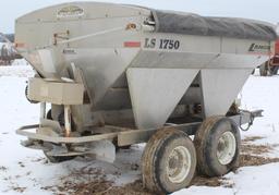 Lanco LS1750 Stainless Steel fert./lime spreader tandem axle, w/Shur-lok roll tarp