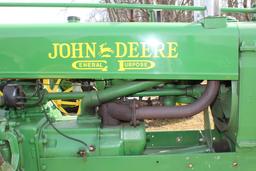 1935 JD A tractor, unstyled, new paint, Serial No. 415571