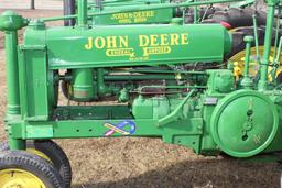 1936 JD B tractor, unstyled, painted
