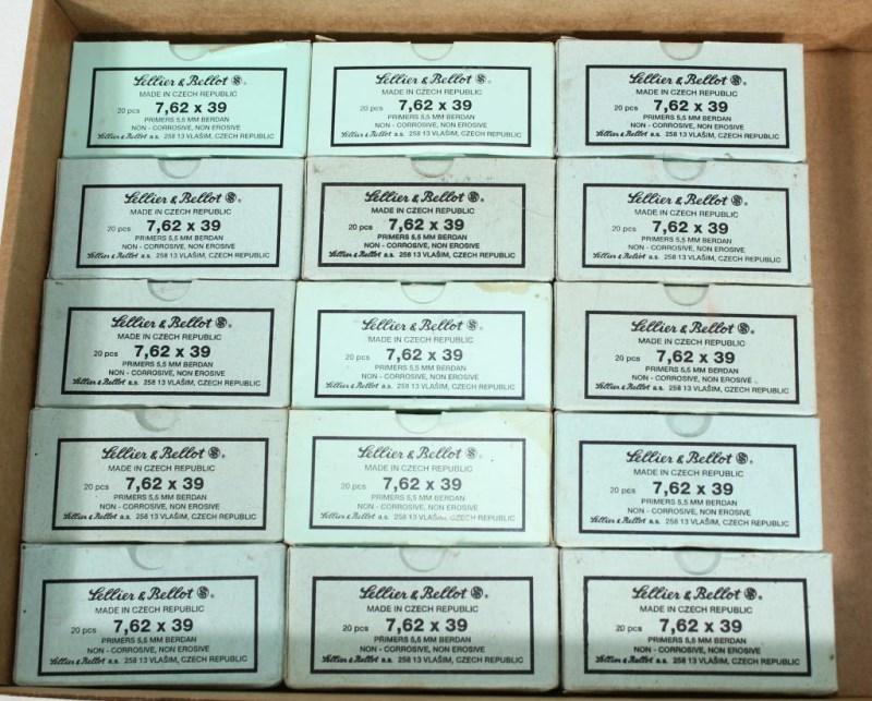 (15) 20 round boxes Sellier & Bellot 7.62x39mm non-corrosive, most boxes marked 83 94 or 82 94