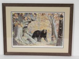 "A Little Bit Curious" framed print by Ned Smith, signed, 216/600, 34"x26", UPS PACK AND SHIP ONLY!