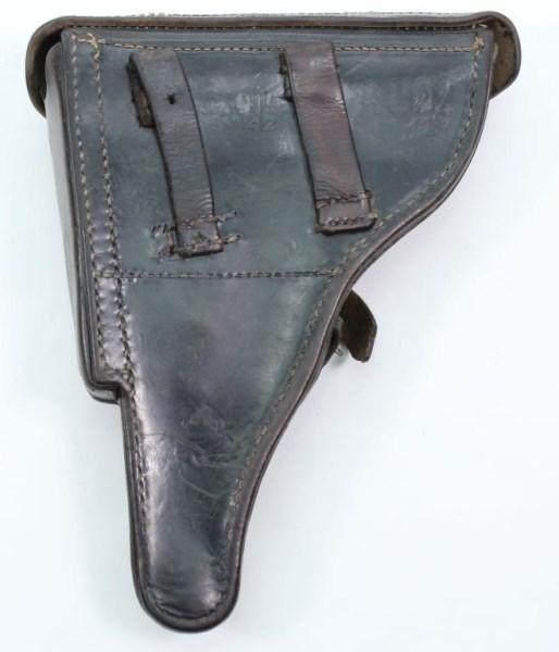 gjh/42 P.O8 black leather holster with faint Waffenamt markings WaA8??